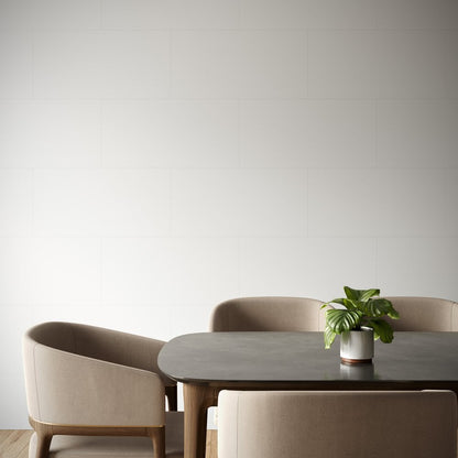 White - Lustre Stone 800 x 400mm Waterproof Wall Panelling (122537)