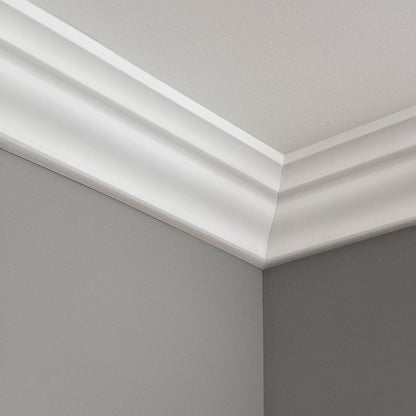 2.4m White Painted Decorative Coving 14mm x 67mm