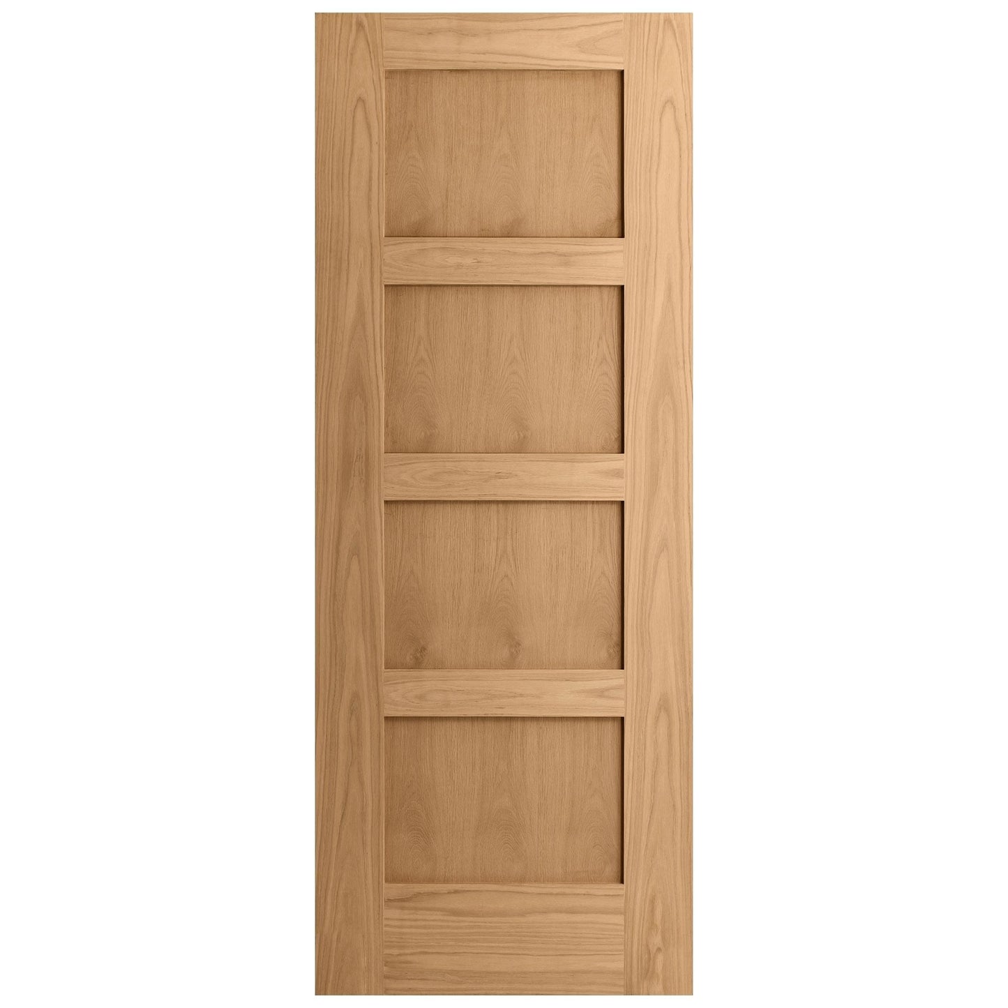 Oak Internal Unfinished Shaker 4 Panel Barn Door (121712)