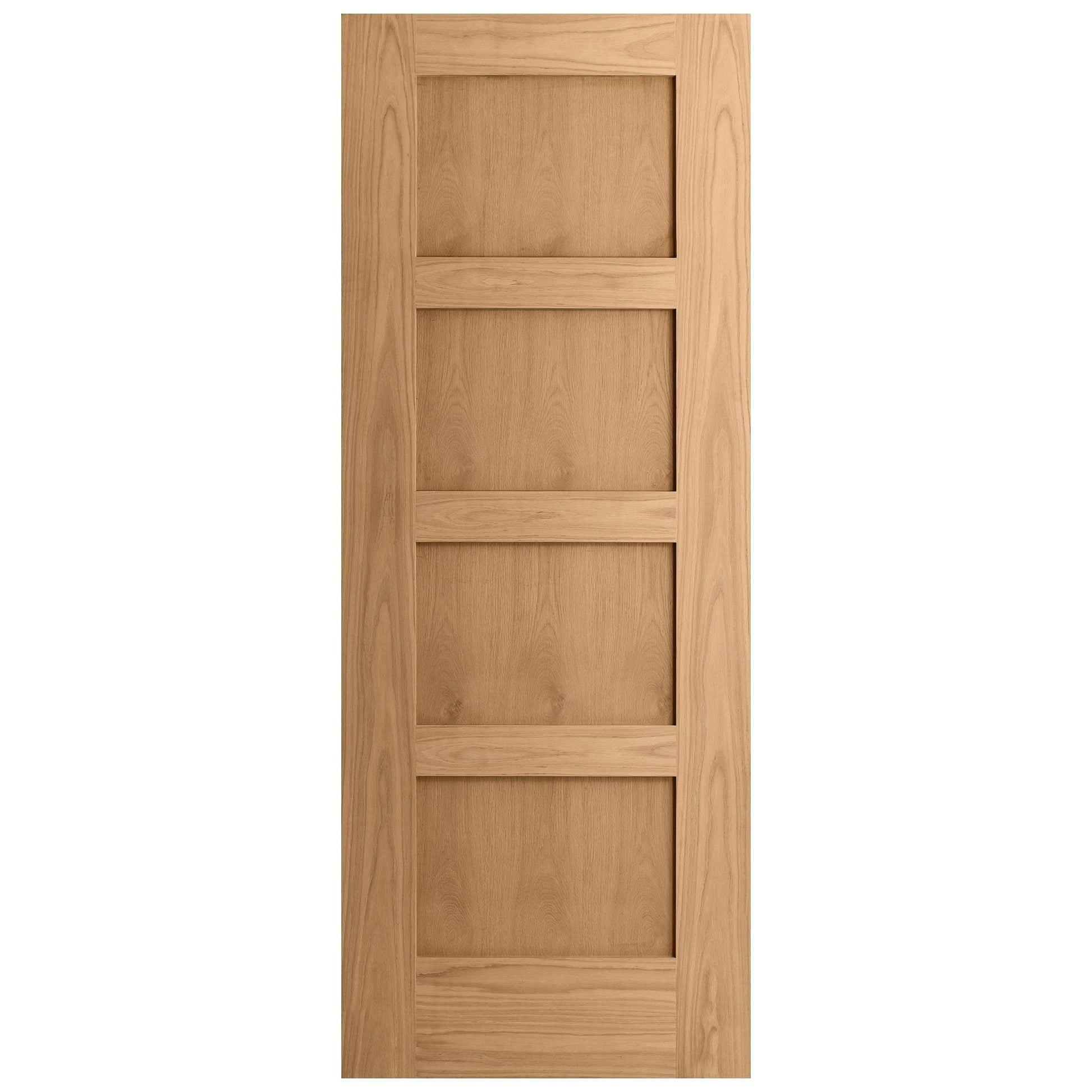 Oak Internal Unfinished Shaker 4 Panel Barn Door (121712)