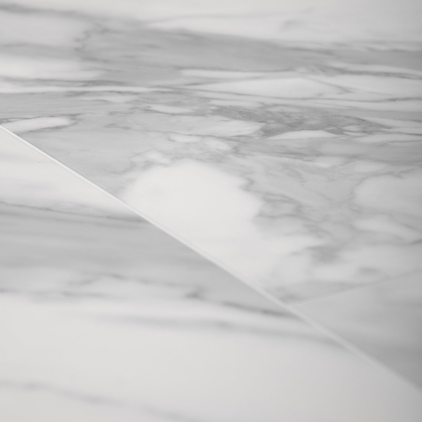 White Gloss Marble - Luxe Vision Pre-Grouted 5.5mm Stone Embossed UV Coated Rigid Core Vinyl Flooring (123035)