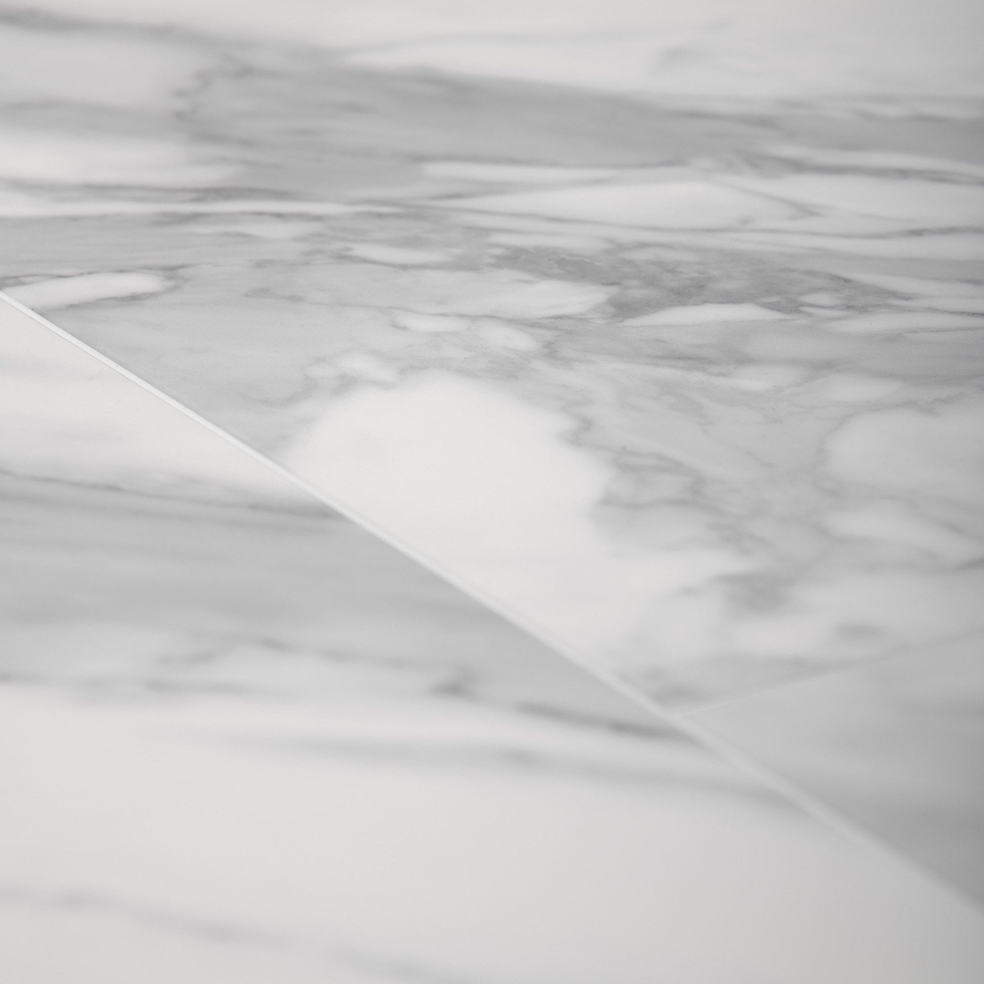 White Gloss Marble - Luxe Vision Pre-Grouted 5.5mm Stone Embossed UV Coated Rigid Core Vinyl Flooring (123035)