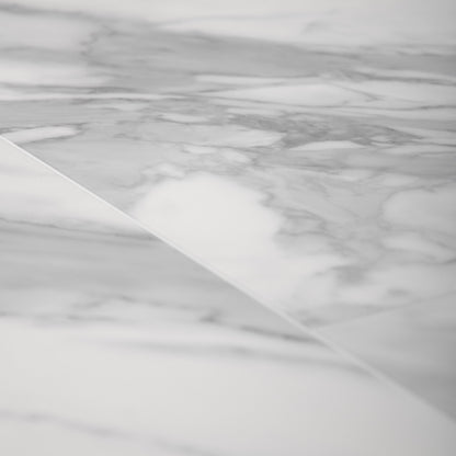 White Gloss Marble - Luxe Vision Pre-Grouted 5.5mm Stone Embossed UV Coated Rigid Core Vinyl Flooring (123035)