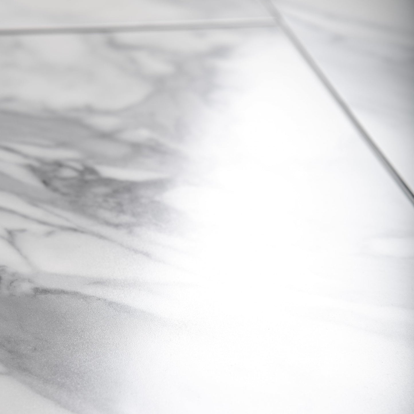 White Gloss Marble - Luxe Vision Pre-Grouted 5.5mm Stone Embossed UV Coated Rigid Core Vinyl Flooring (123035)