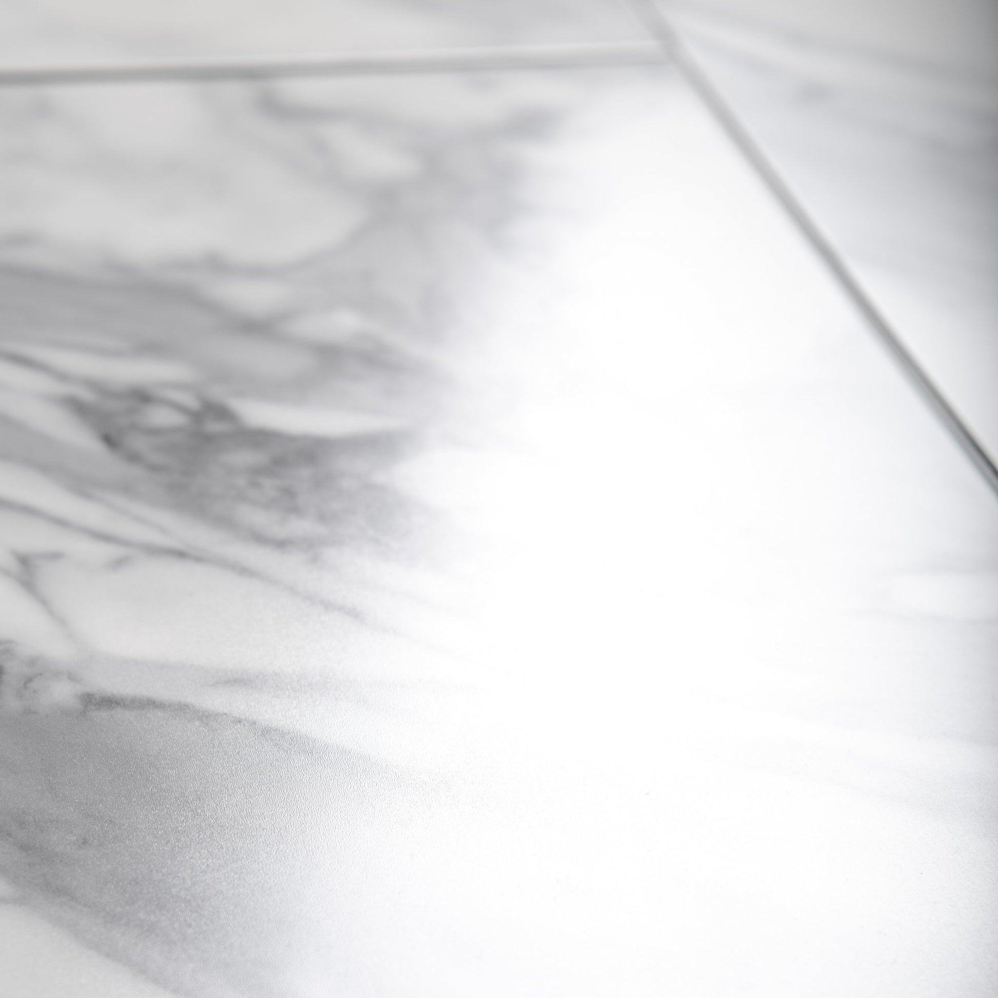 White Gloss Marble - Luxe Vision Pre-Grouted 5.5mm Stone Embossed UV Coated Rigid Core Vinyl Flooring (123035)