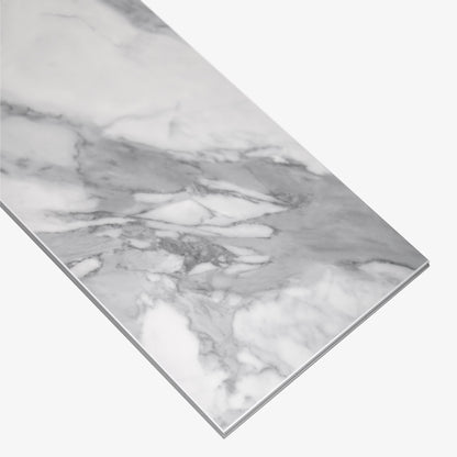 White Gloss Marble - Luxe Vision Pre-Grouted 5.5mm Stone Embossed UV Coated Rigid Core Vinyl Flooring (123035)