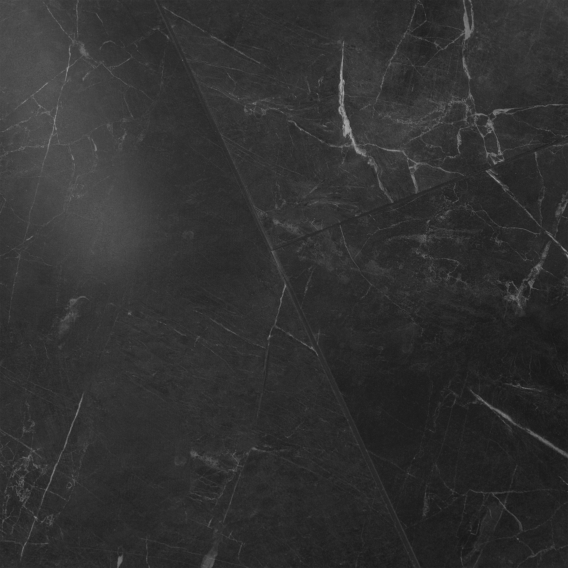 Black Gloss Marble - Luxe Vision Pre-Grouted 5.5mm Stone Embossed UV Coated Rigid Core Vinyl Flooring (123036)