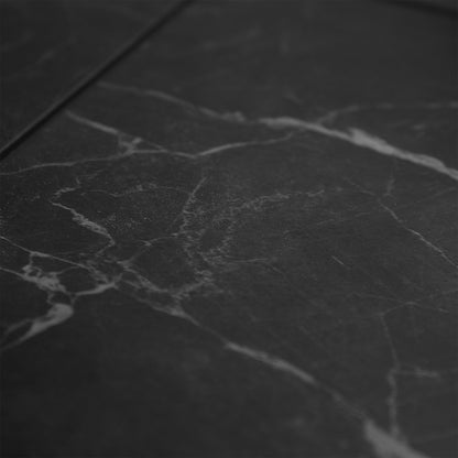 Black Gloss Marble - Luxe Vision Pre-Grouted 5.5mm Stone Embossed UV Coated Rigid Core Vinyl Flooring (123036)