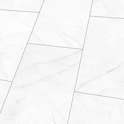 White Marble - Lustre Stone 8mm High Gloss Laminate Flooring (122548)