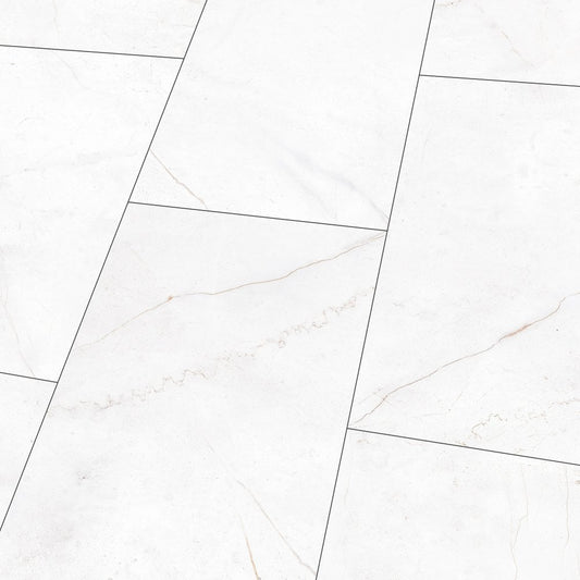 White Marble - Lustre Stone 8mm High Gloss Laminate Sample (122548-SAMPLE)