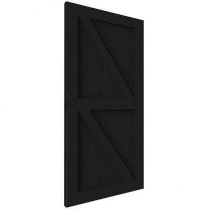 Black Internal Primed Z Brace Sliding Barn Door - Black Top Mounted