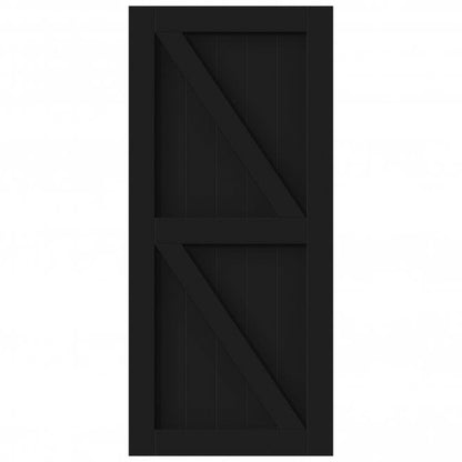 Black Internal Primed Z Brace Sliding Barn Door - Black Top Mounted