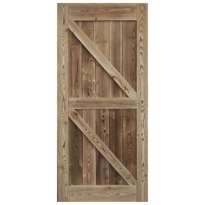 Carbonised Internal Pine Z Brace Sliding Barn Door - Black Top Mounted