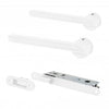 Studio Industrial Slim Round Rose Lever Door Handle Set - Matt White