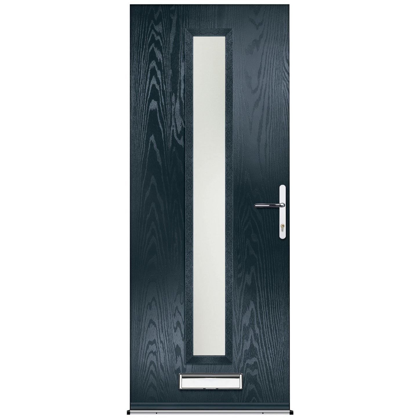 Fryton Anthracite Pre-Hung Satin Obscure Glass Composite Front Door Set