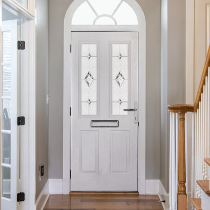 Charlwood Black Pre-Hung Tivoli Glass Composite Front Door Set