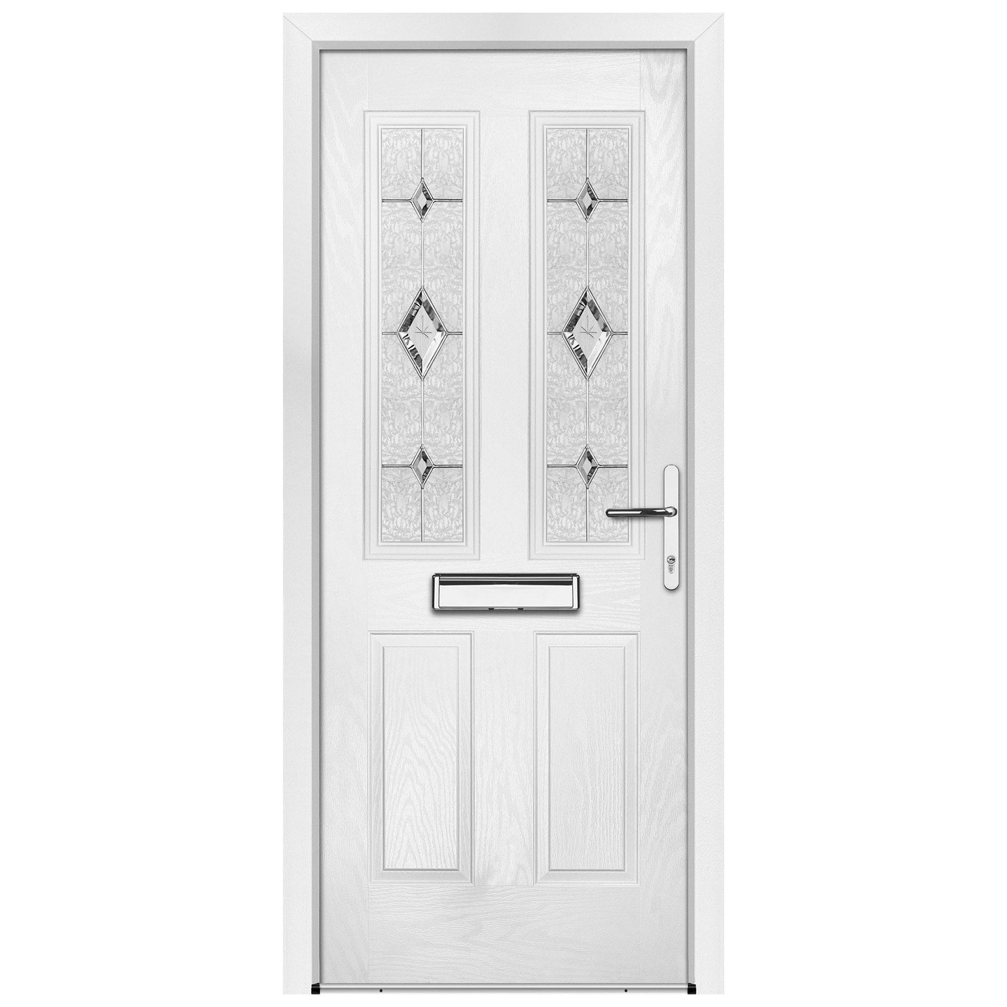 Charlwood Black Pre-Hung Tivoli Glass Composite Front Door Set