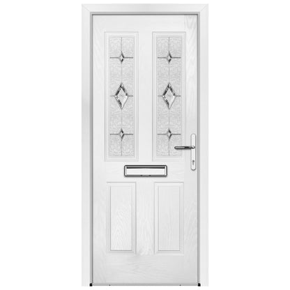 Charlwood Black Pre-Hung Tivoli Glass Composite Front Door Set