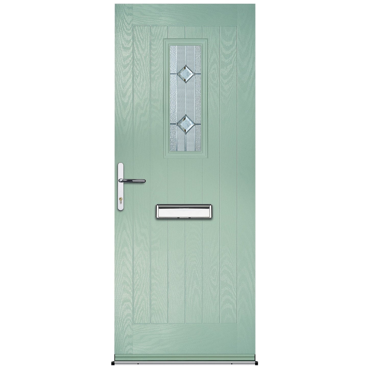 Goswell Chartwell Green Pre-Hung Venice Glass Composite Front Door Set