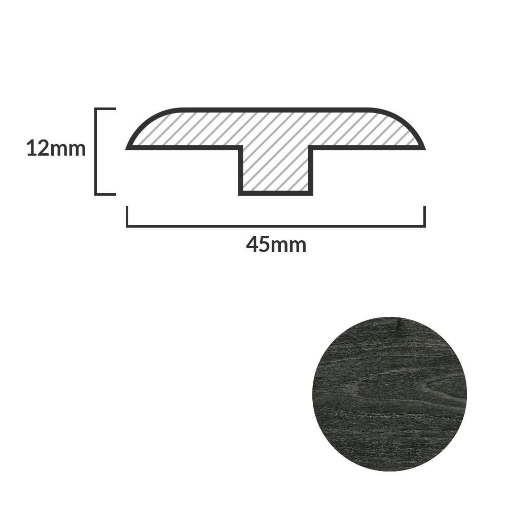 Dark Grey - 1m Laminate Connecting Door Profile (84933)