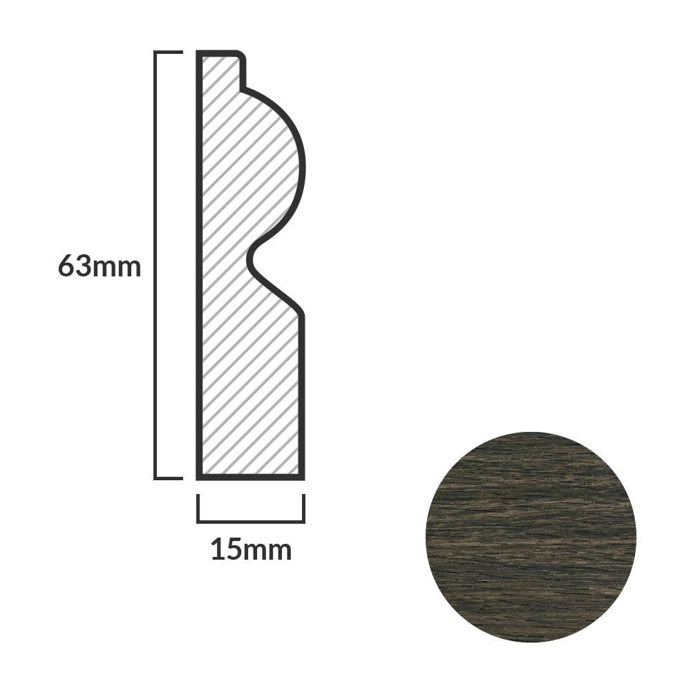 Walnut - 2.4m Torus Laminate Skirting Board (84942)