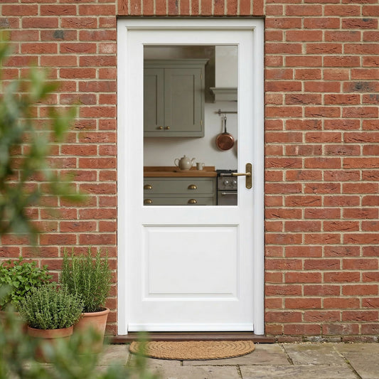 External White Primed 2XG Clear Double Glazed Door (LOL2XGWP)