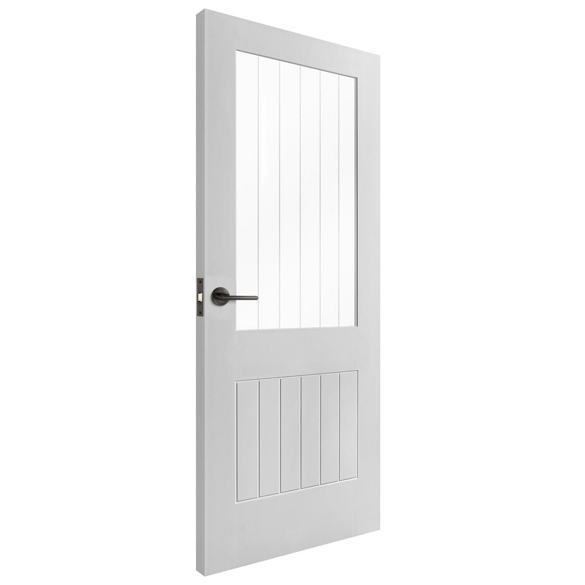 White Internal Primed Cottage 1 Light Etched Lined Clear Glass Door (87260)