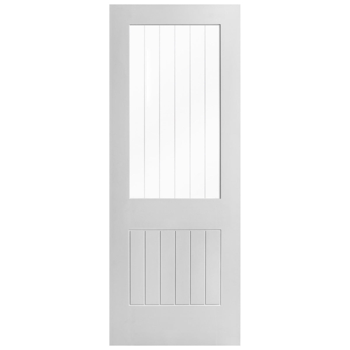 White Internal Primed Cottage 1 Light Etched Lined Clear Glass Door (87260)