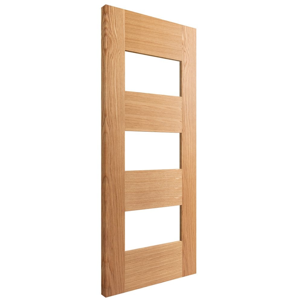 Oak Internal Fully Finished Edison 7 Panel 3 Light Clear Glass Door (108073)