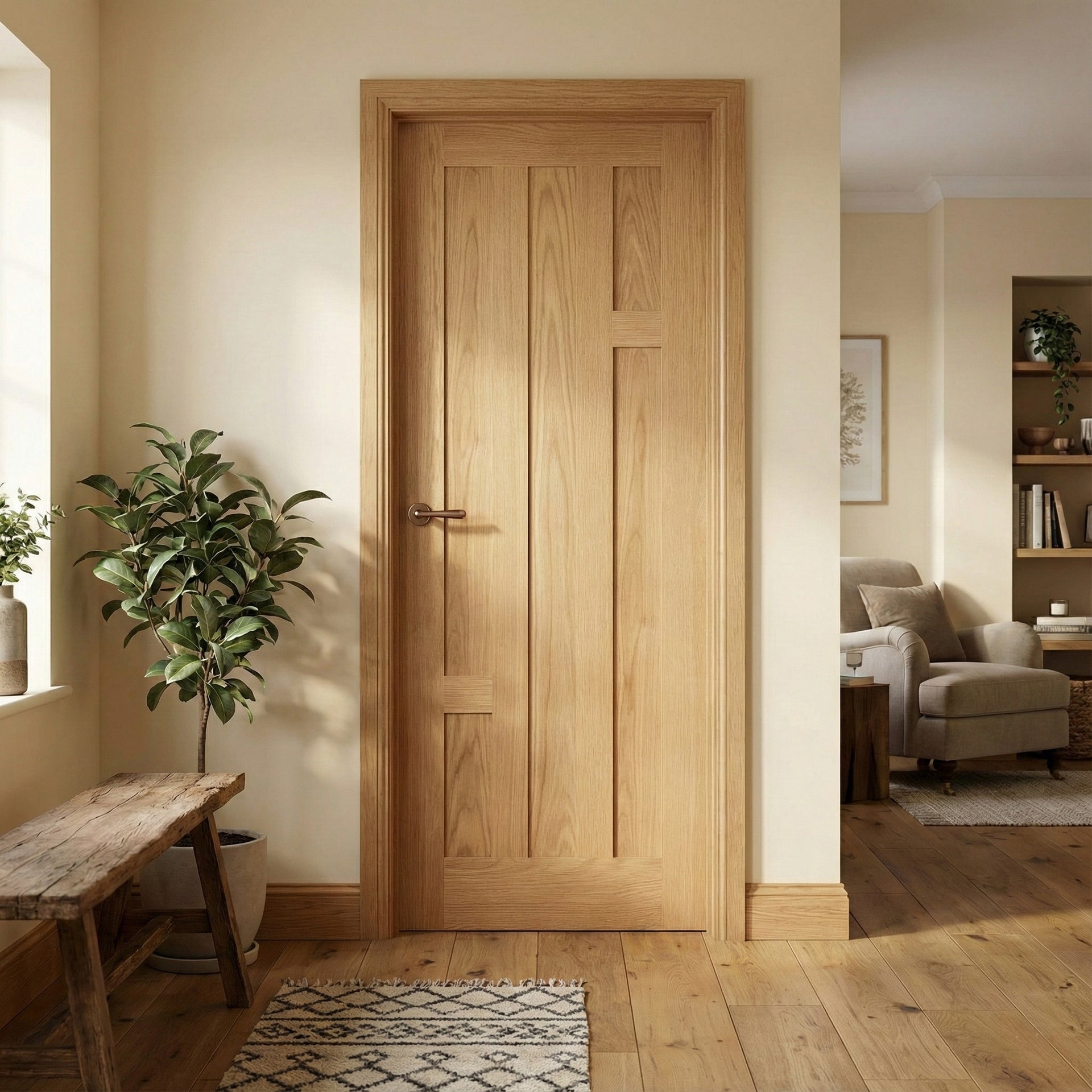 Oak Internal Fully Finished Stamford 5 Panel Door