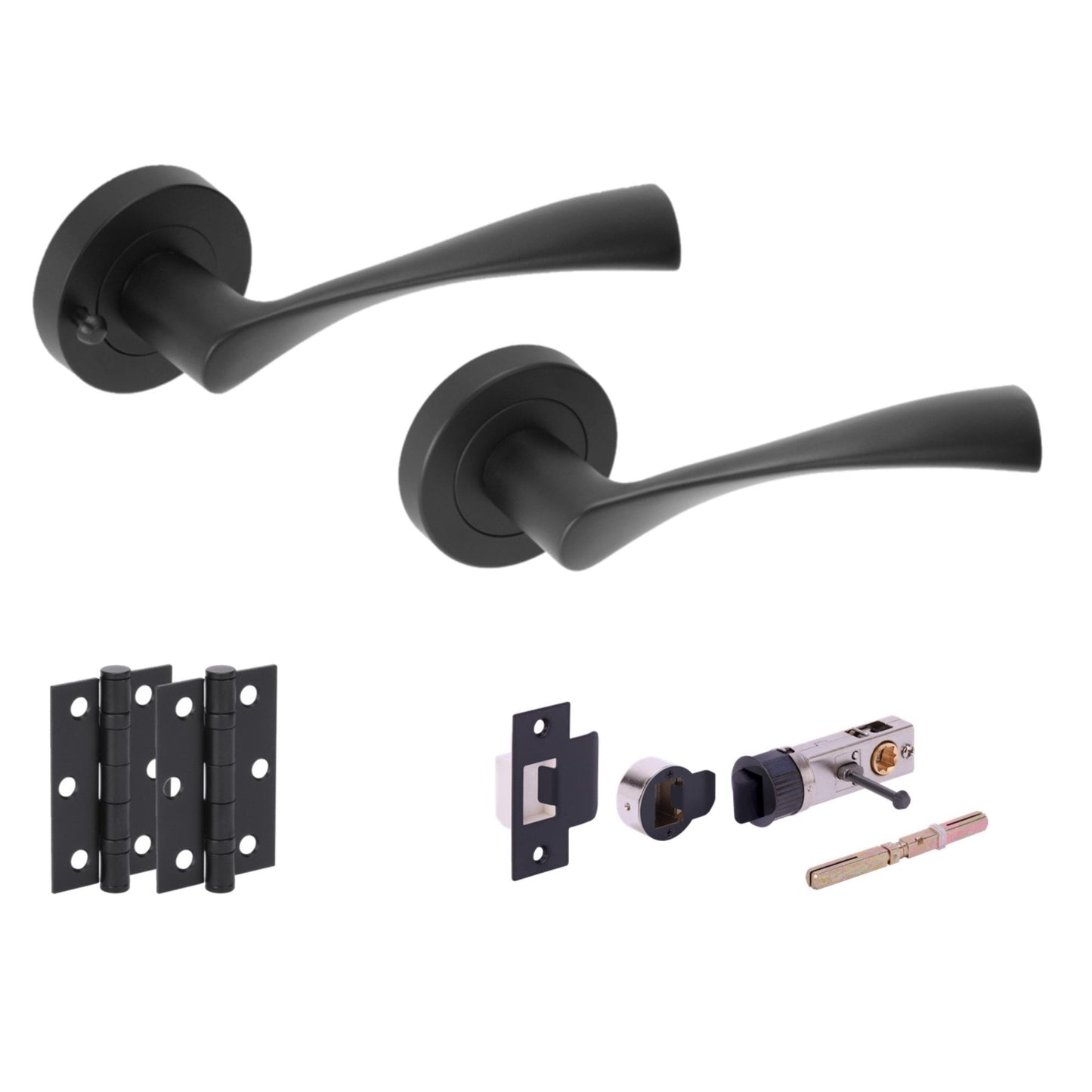 Oasis Internal Privacy Lever Handle Set - Matt Black