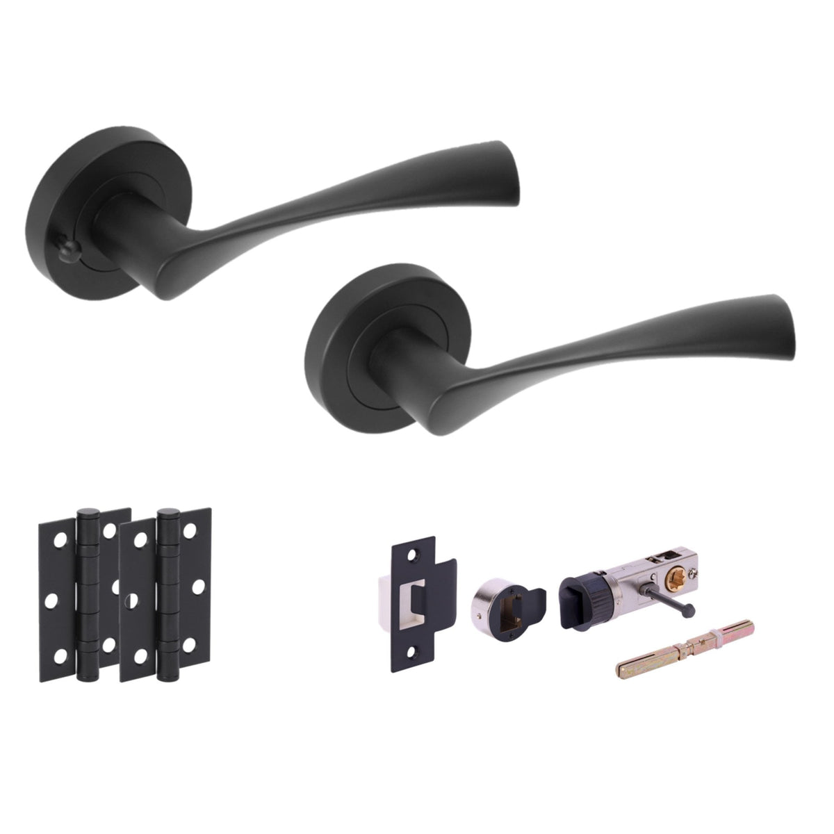 Oasis Internal Privacy Lever Handle Set - Matt Black