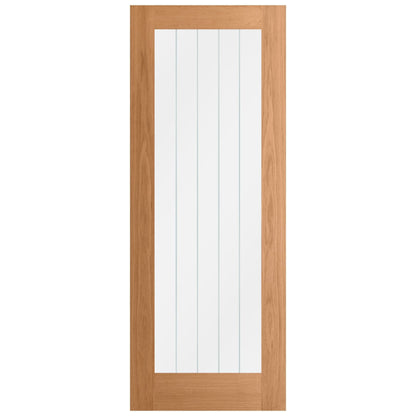 Oak Internal Fully Finished Farley 1 Light Obscure Lined Clear Glass Door (108310)