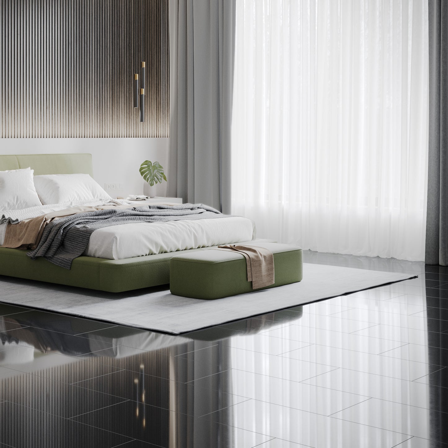 Black - Lustre 6mm High Gloss Rigid Core LVT Flooring