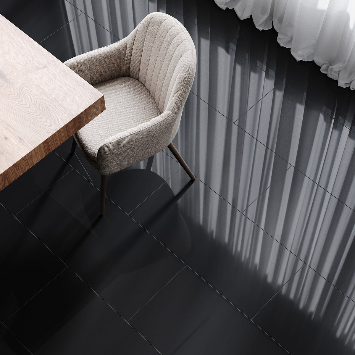 Black - Lustre 6mm High Gloss Rigid Core LVT Flooring