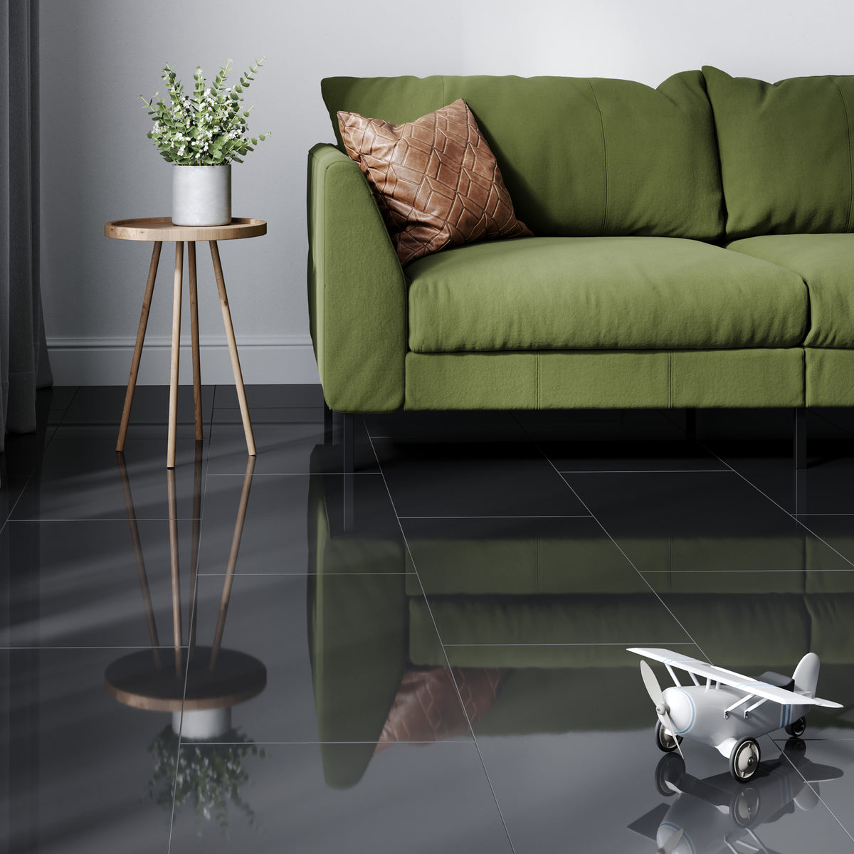 Black - Lustre 6mm High Gloss Rigid Core LVT Flooring