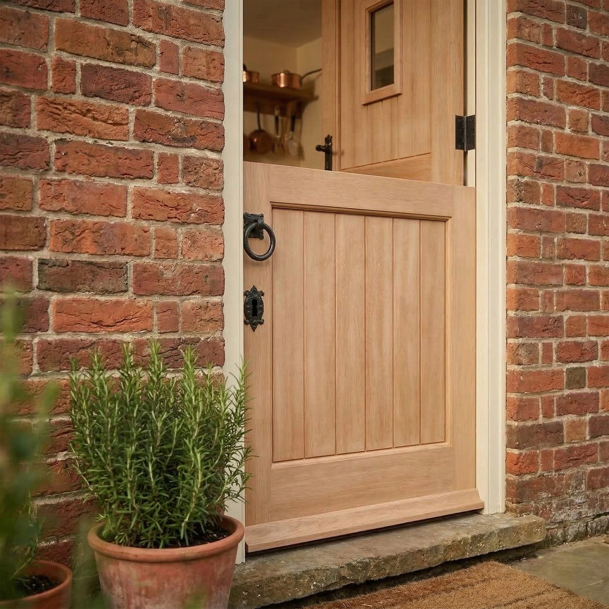 External Solid Pine Unfinished 2P 1L Clear Glass Stable Door (LOLSD)