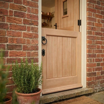 External Solid Pine Unfinished 2P 1L Clear Glass Stable Door (LOLSD)