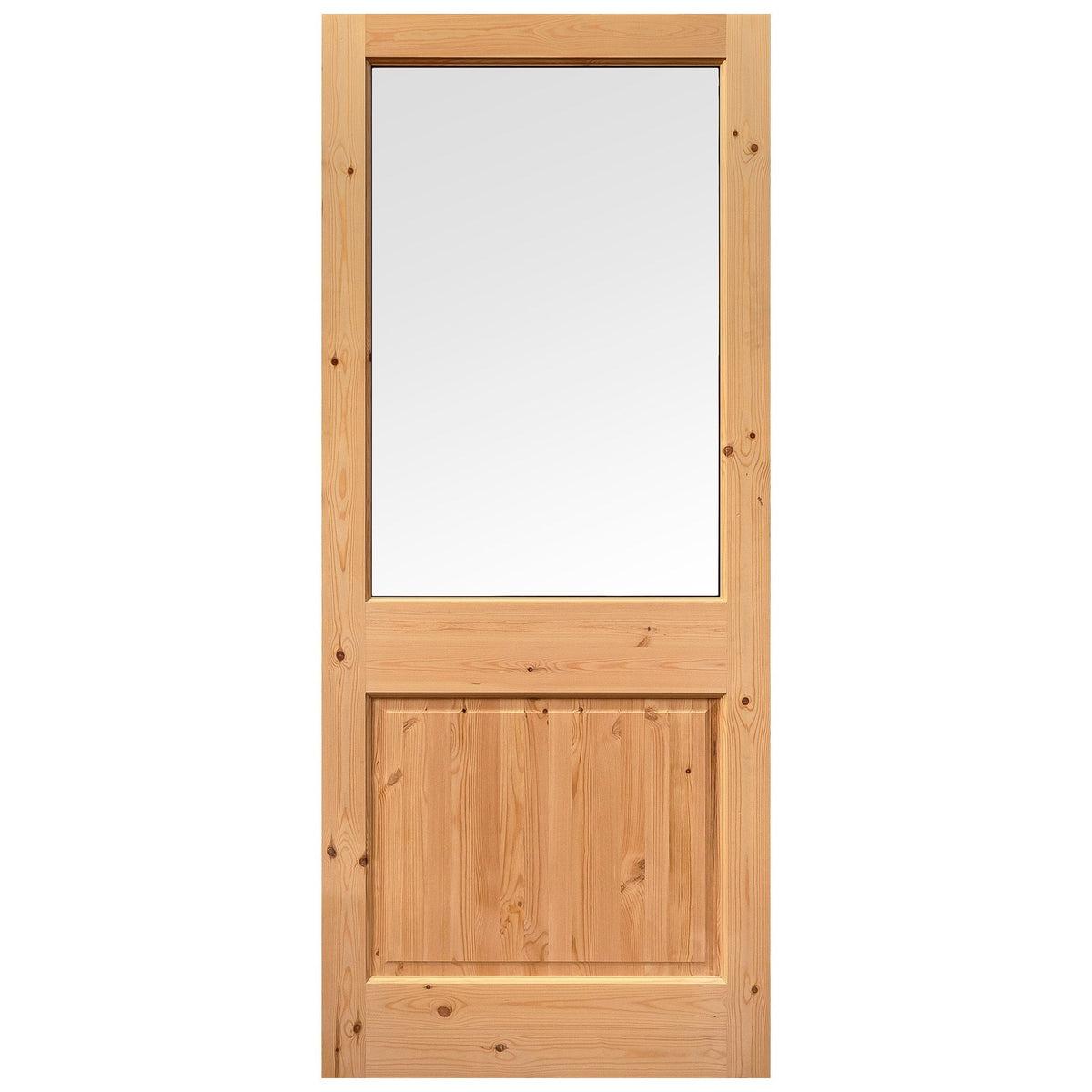 External Solid Pine Unfinished 2XG 1P 1L Clear Glass Double Glazed Door (LOL2XG)