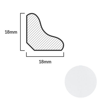 White - 2.4m Laminate Scotia Beading (84887)