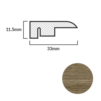 Medium Oak - 1m Laminate End Door Profile (84910)