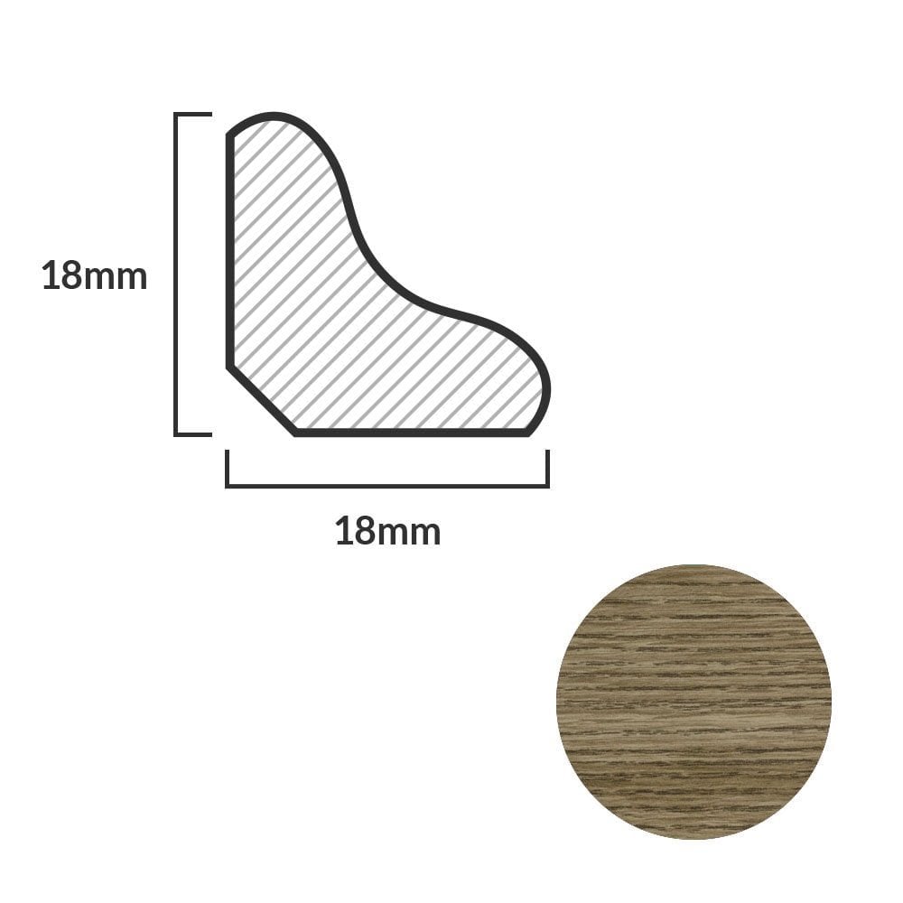 Medium Oak - 2.4m Laminate Scotia Beading (84911)