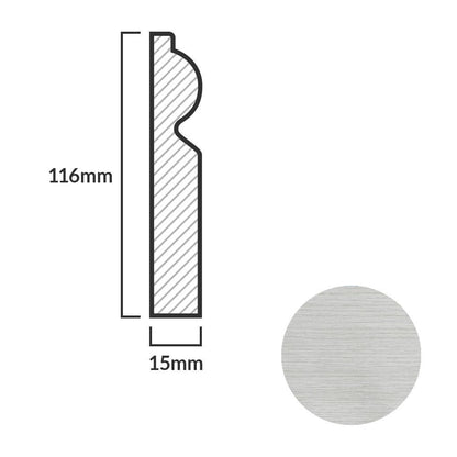 Off-White - 2.4m Torus Laminate Skirting Board (84918)