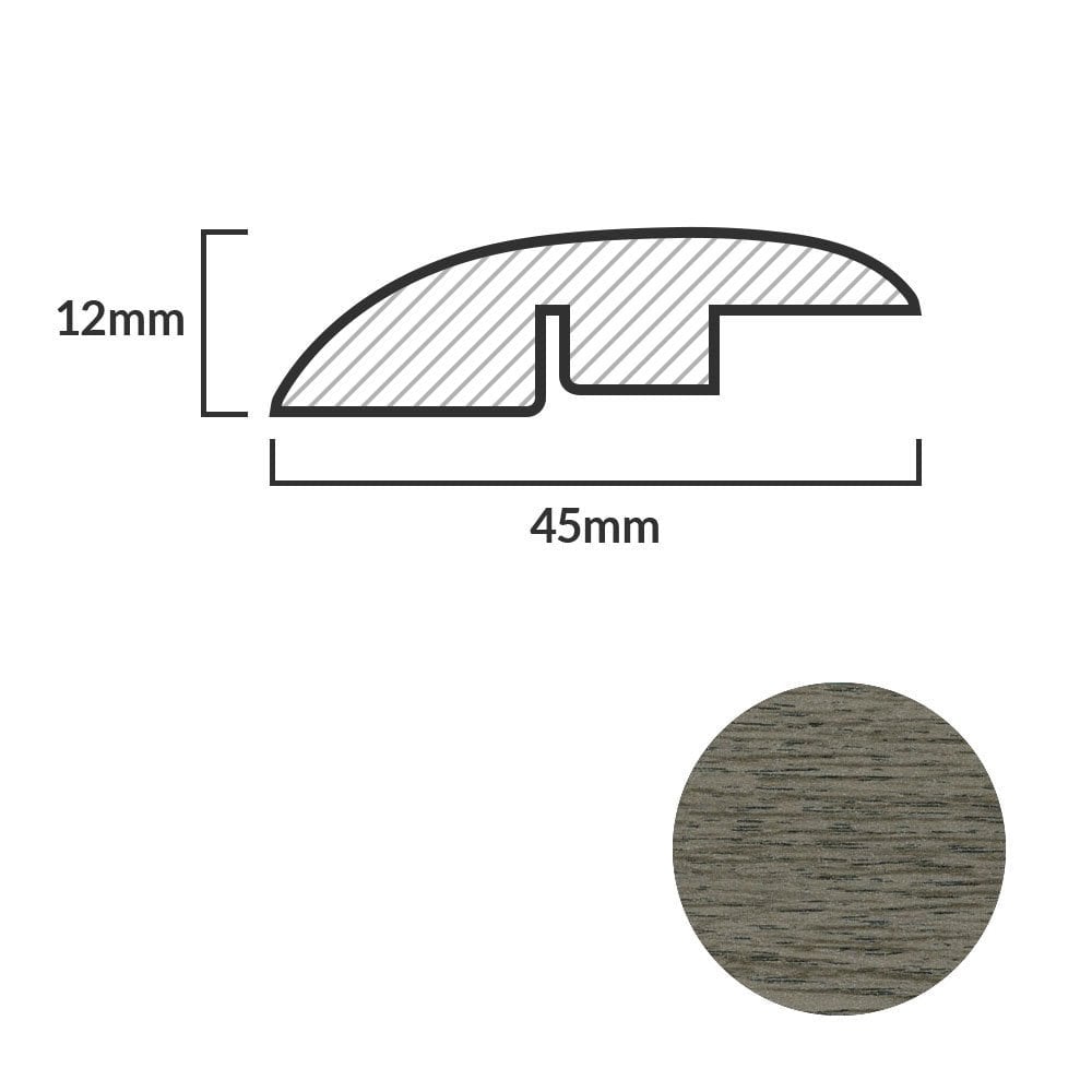 Medium Grey - 1m Laminate Adapting Door Profile (84926)