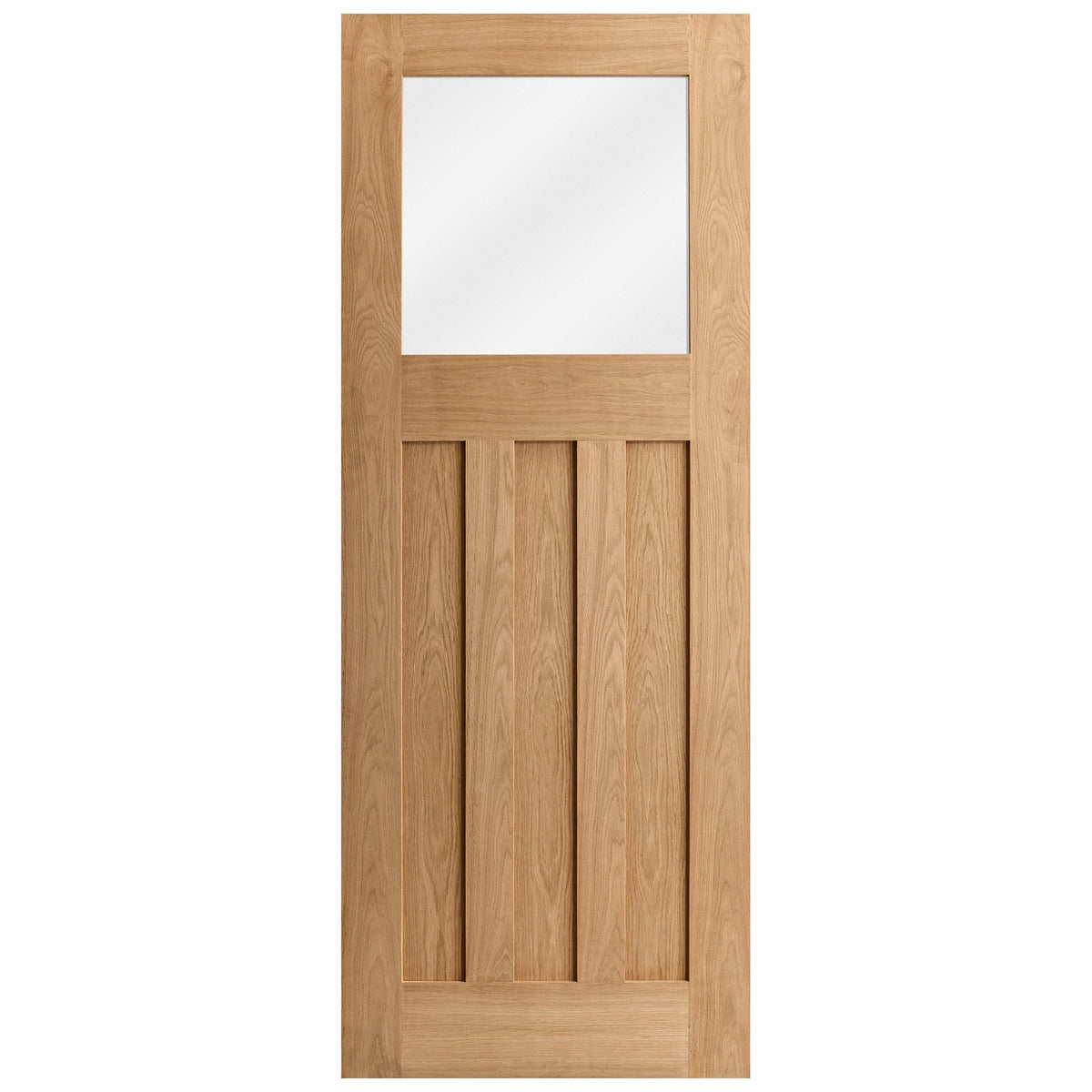 Oak Internal Unfinished 1930's DX 3 Panel 1 Light Clear Glass Door (87760)