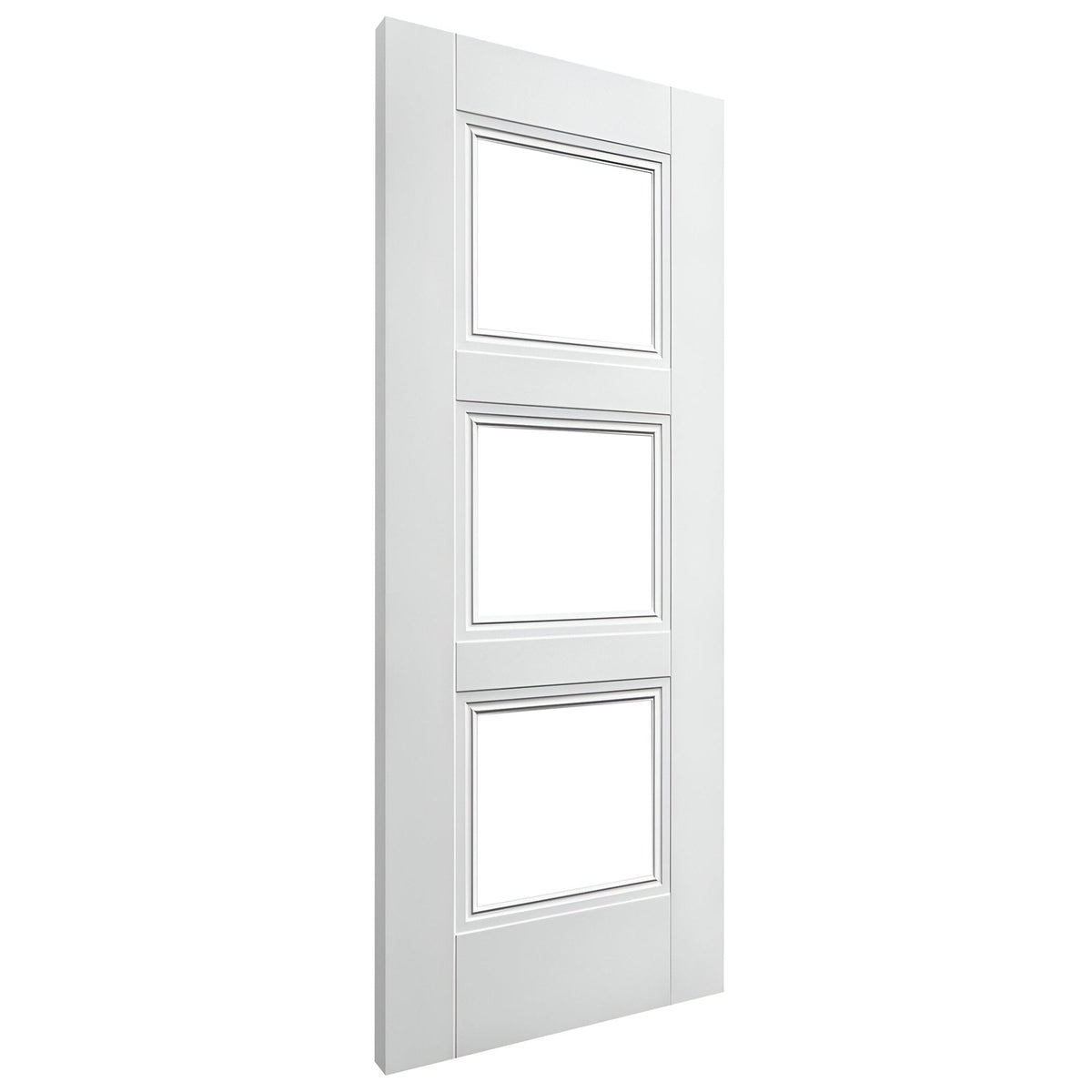 White Internal Primed Elegance Ripley 3 Light Clear Glass Door (88072)