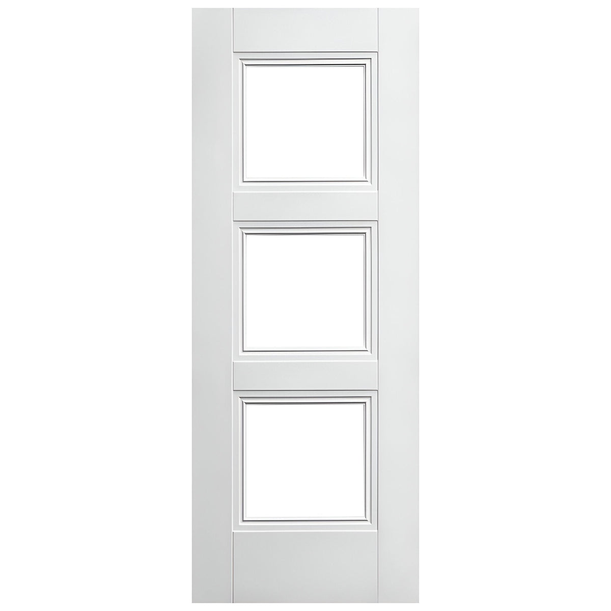 White Internal Primed Elegance Ripley 3 Light Clear Glass Door (88072)