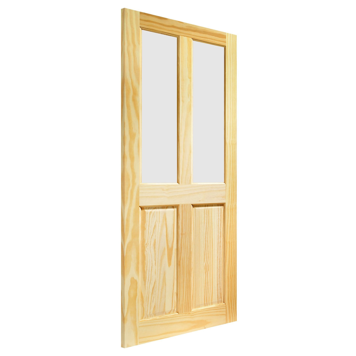 Clear Pine Internal Unfinished 2 Panel 2 Light Obscure Glass Door (93643)