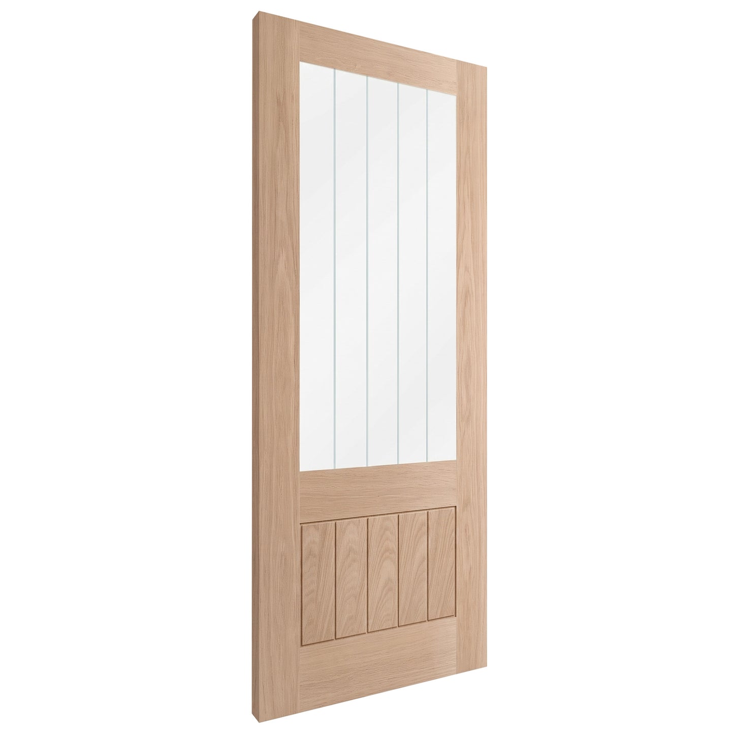 Oak Internal Unfinished Farley 1 Panel 1 Light Obscure Glass Made-to-Measure Door