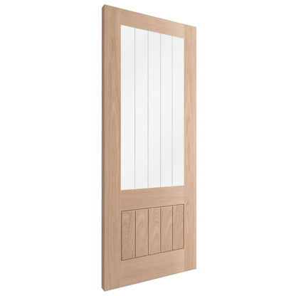 Oak Internal Unfinished Farley 1 Panel 1 Light Obscure Glass Made-to-Measure Door